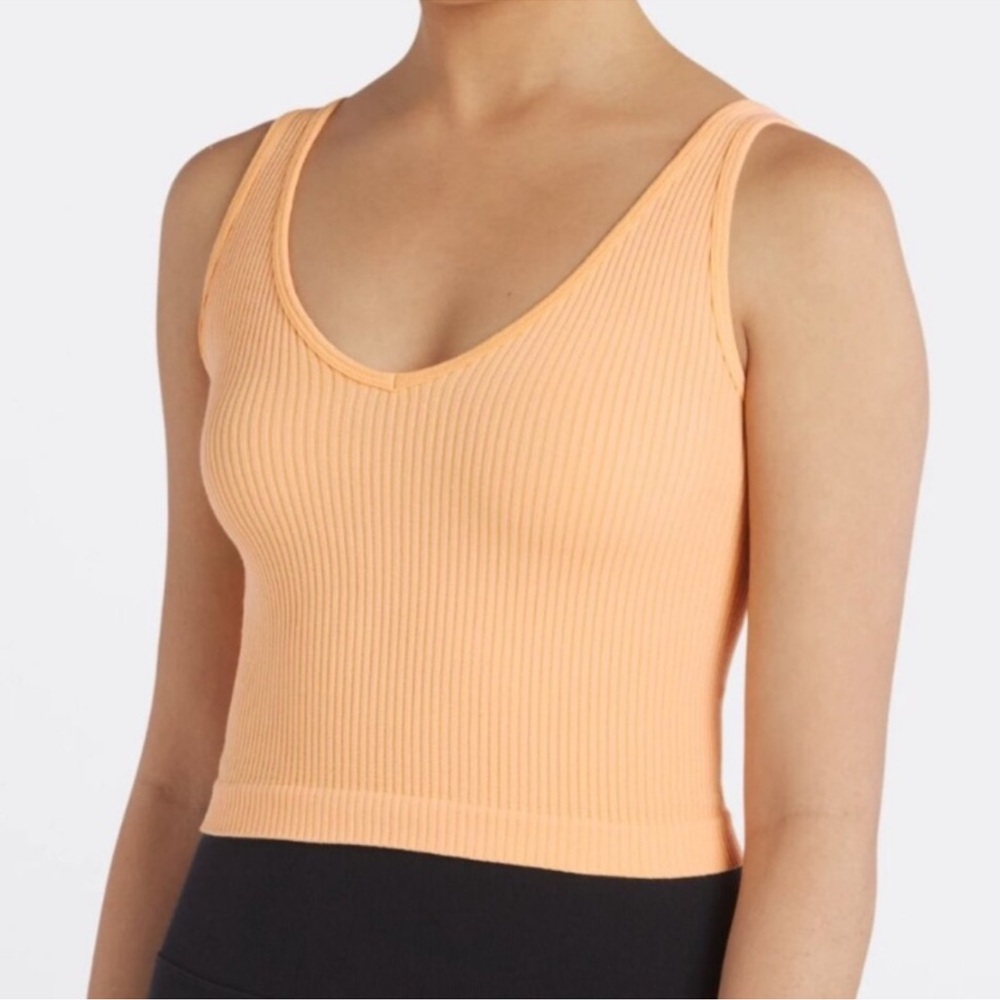 Free People Rib Brami Crop Tank Coral Size M-L